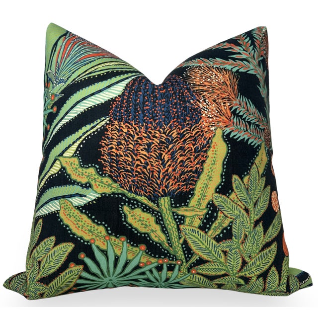 Protea Floral Pillow Cover ⭐️ Ships Within 2 Days On the Front: Floral Printed Fabric On the Back: Ivory or Black...