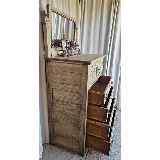 Antique Wooden Chiffonier Chest With Attach Mirror Frame. Circa 1920's For Sale - Image 16 of 18