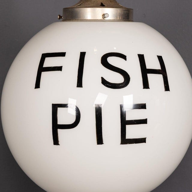 White Opaline Grocery Pendant Lights, 1930s, Set of 3 For Sale - Image 10 of 15