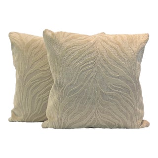 Animal Print 20”x20” Feather/Down Pillows - A Pair For Sale
