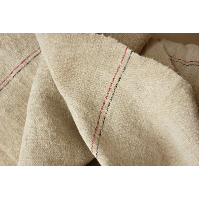 Vintage Linen Fabric Washed Homespun Organic Striped Upholstery 10.3 Yards Chairish