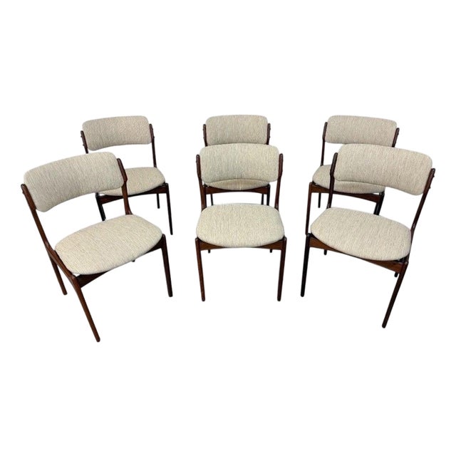 Mid-Century Danish Modern Erik Buch Rosewood Dining Chairs - Set of 6 For Sale