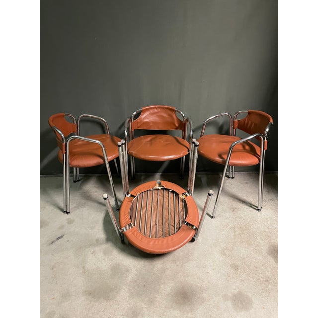Animal Skin Vintage Dinning Chairs by Gastone Rinaldi, 1980s, Set of 4 For Sale - Image 7 of 9