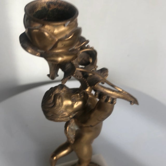 Baroque Late 19th Century Cherub Bronze for Oil & Wick For Sale - Image 3 of 6