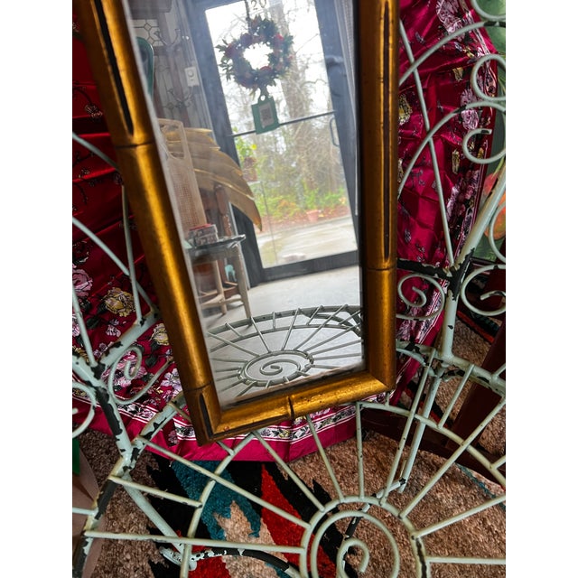 1970s 1970s Gold Faux Bamboo Skinny Wall Mirror For Sale - Image 5 of 8