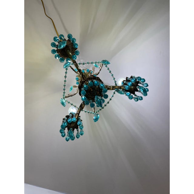 Turquoise Petite Spanish Frame Chandelier by Karen Curtis For Sale - Image 11 of 12