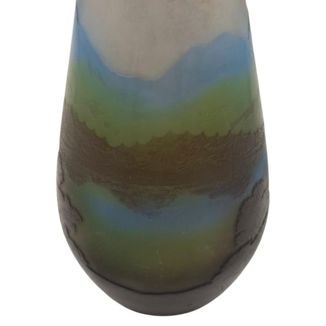 Glass Antique Gallé Art Nouveau Cameo Glass Scenic Landscape Vase – Lifetime Period (Pre-1904) For Sale - Image 7 of 10