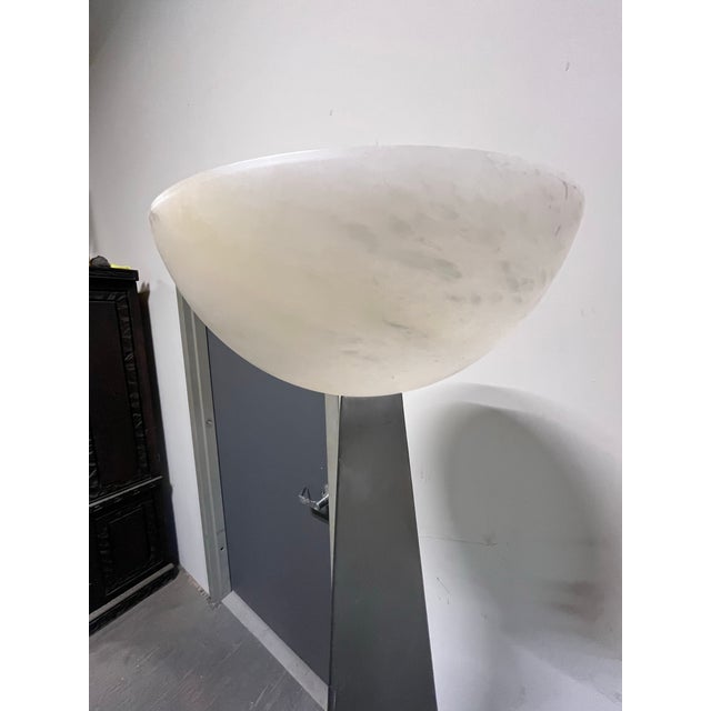 Sarreal Sr-13 Spanish Modernist Brushed Steel Torchiere Floor Lamp For Sale In New York - Image 6 of 12