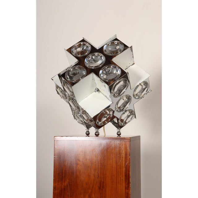 Mid-Century Modern Vintage Italian Modernist "Stilkronen" Chrome Table Lamp by Oscar Torlasco For Sale - Image 3 of 18