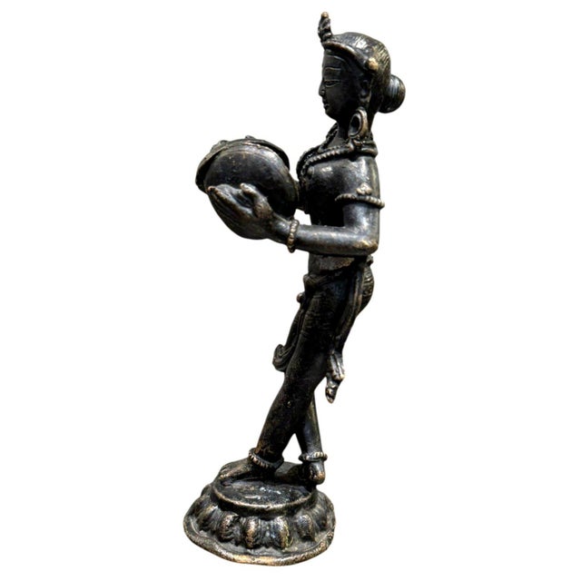 Vintage Indian Brass Musician Figurines Set of 4 Dhokra Style Folk Art 5.25" For Sale - Image 11 of 14