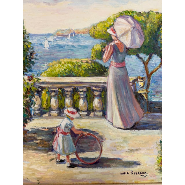 Katia Pissarro - l'Enfant Au Cerceau, Oil on Canvas For Sale In Washington DC - Image 6 of 8