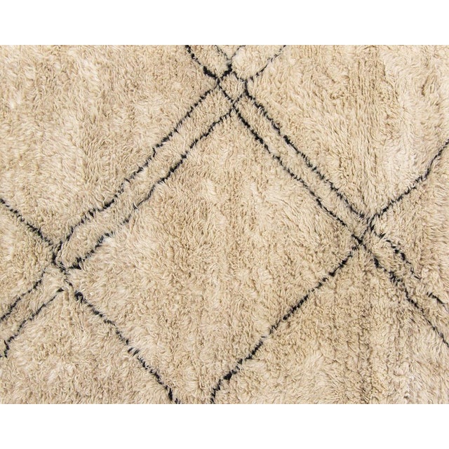 Contemporary Premium Hand-Knotted Moroccan Wool Rug | 10'2" X 6'7" | One of a Kind For Sale - Image 3 of 9