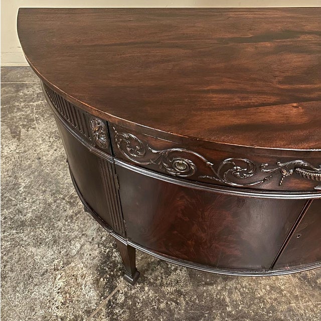 19th Century English Neoclassical Demilune Buffet Ca. 1890 For Sale In Baton Rouge - Image 6 of 18
