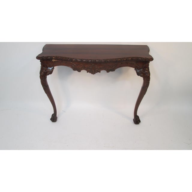 1940s Solid Mahogany and Rosewood Half Console Table For Sale - Image 10 of 13