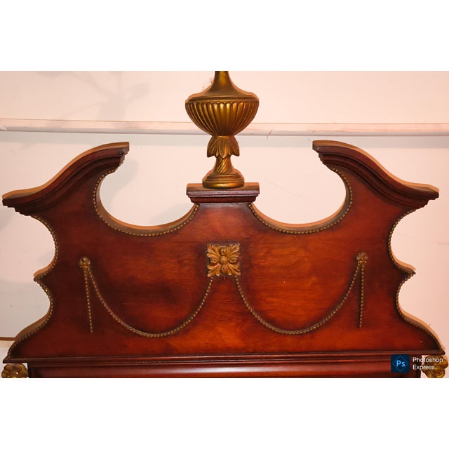 Mid 20th Century Tall Chippendale Style Mirror With Regency Flourish For Sale - Image 4 of 9