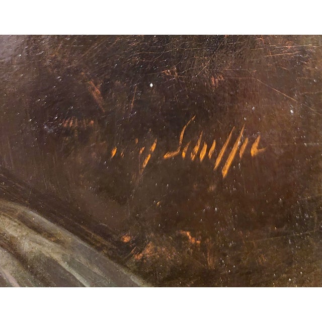 White Portrait of a Lady Wearing a White Lace Bonnet-19th Century Oil Painting For Sale - Image 8 of 10