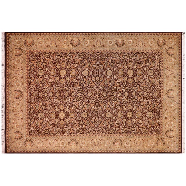 Shabby Chic 1990's Pak-Persian Brown/Tan Wool Rug - 9'0'' X 12'2'' For Sale - Image 9 of 9