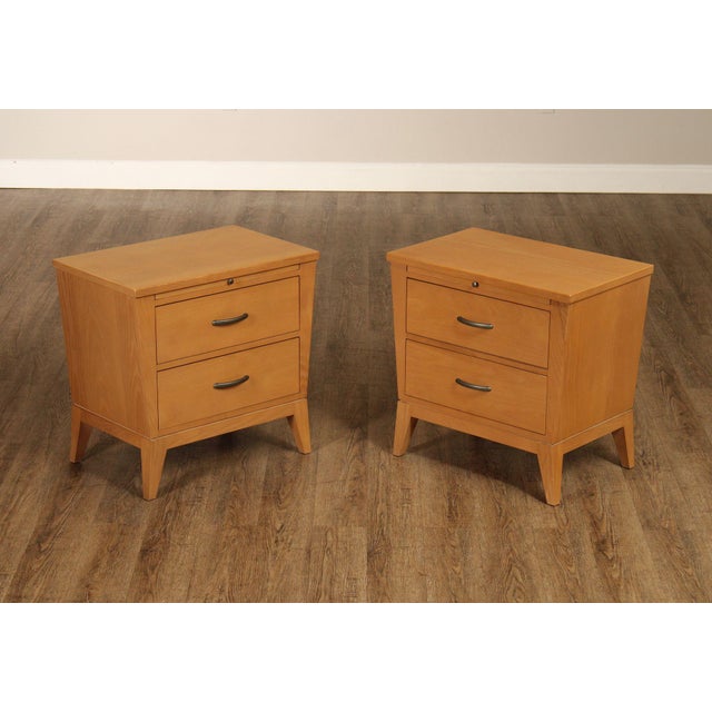High Quality American Made Ethan Allen Horizon Collection Two Drawer Nightstands Featuring Clean Transitional Lines,...