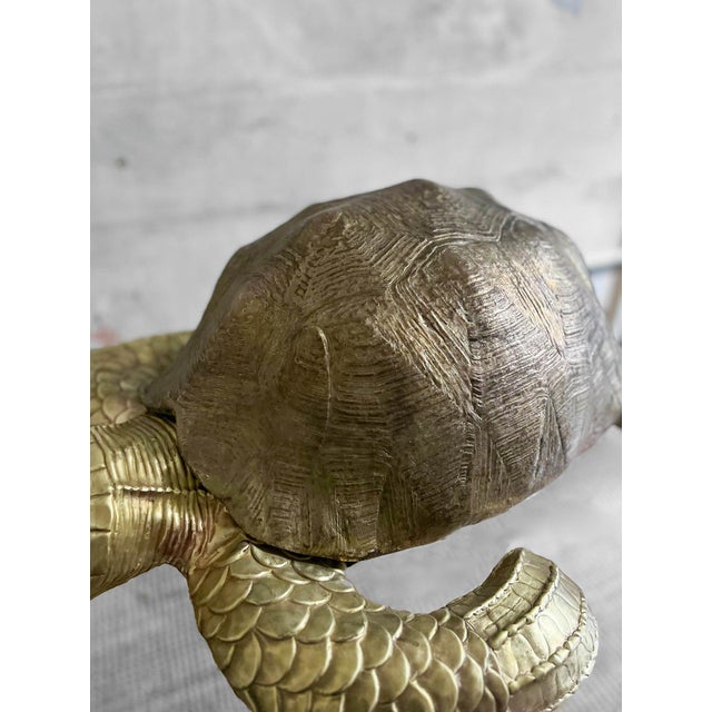 Large Brass Turtle, 1970s For Sale - Image 6 of 7