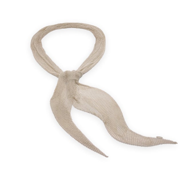 Tiffany and Co. Tiffany & Co. Elsa Peretti Sterling Silver Mesh Tie Scarf Necklace 41.5" Large For Sale - Image 4 of 6