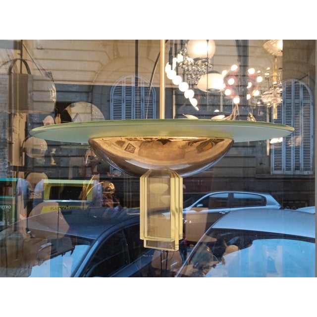 Glass and Metal Pendant by Pietro Chiesa for Fontana Arte, Italy, 1950s For Sale - Image 10 of 11