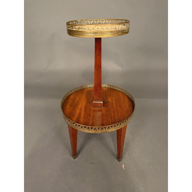 French Neoclassical Style Mahogany Side Table With Marble Top, Circa 1890 For Sale - Image 11 of 15