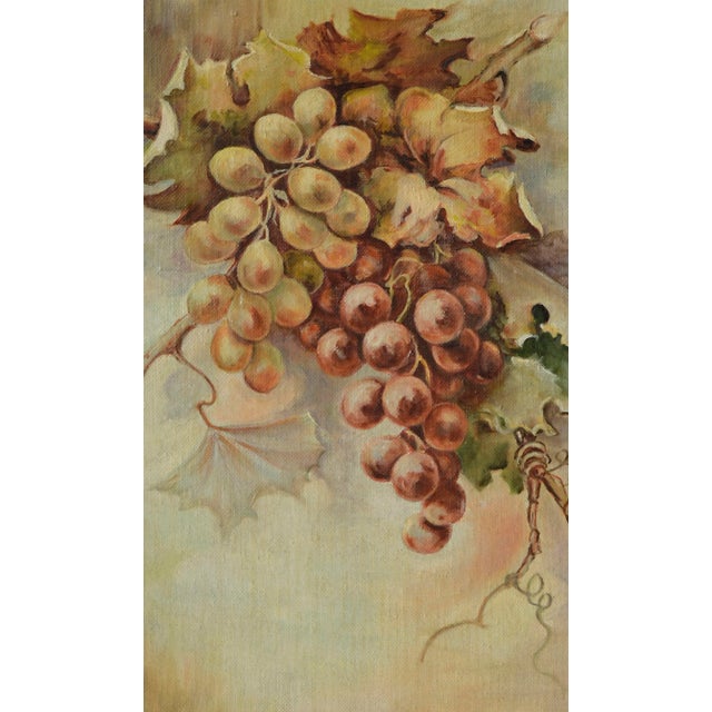 Beautiful oil painting on artist's board of succulent grapes with leaves and vines by Henry Jackson (American, 19th- C)....