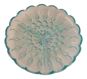 1976 Anchor Hocking Fairfield Light Blue 3-Part Relish Dish
