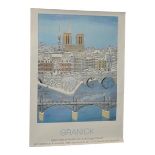 1996 Contemporary French Artist "Granick" Exhibition Poster For Sale