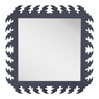 Fleur Home Audubon Square Mirror in Hale Navy, 38x38 For Sale