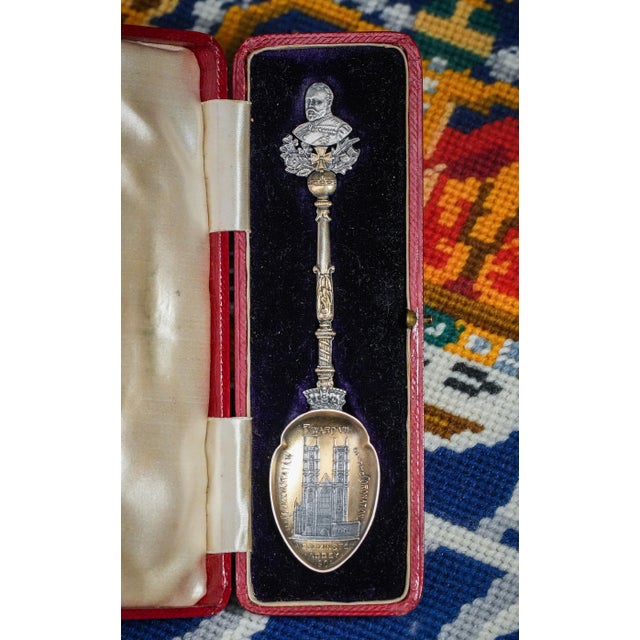 Celebrate history with this exquisite sterling silver souvenir spoon from the 1902 coronation of King Edward VII. This...