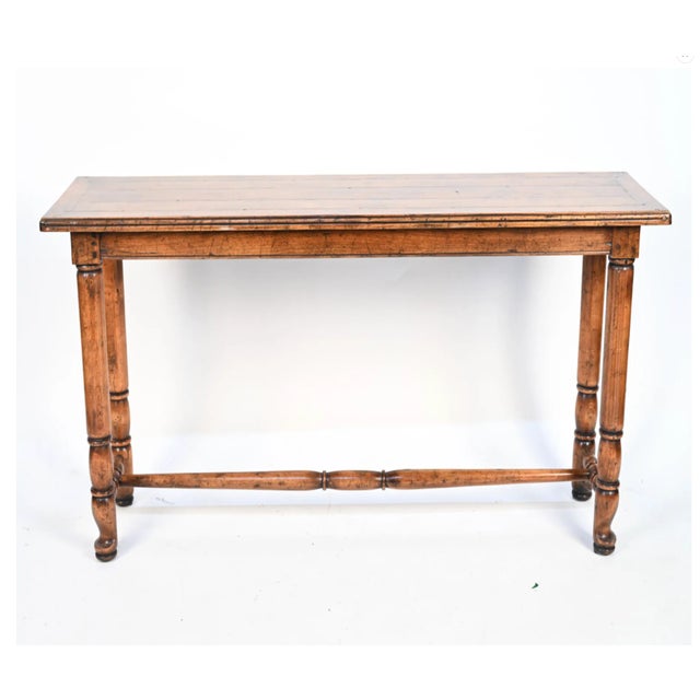 Late 20th Century Custom Bench-Made Bausman Console Table With Mitered Plank Top For Sale - Image 4 of 11