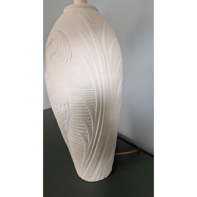Large Vintage Dayle Rushall Sculptural Heron Egret Table Lamp, Ivory Palm Beach Coastal For Sale In Tampa - Image 6 of 9
