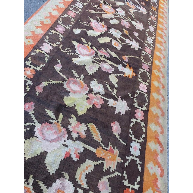 Antique hand-knotted Bessarabian kilim long rug gallery dating from the early 20th century in very good condition with...