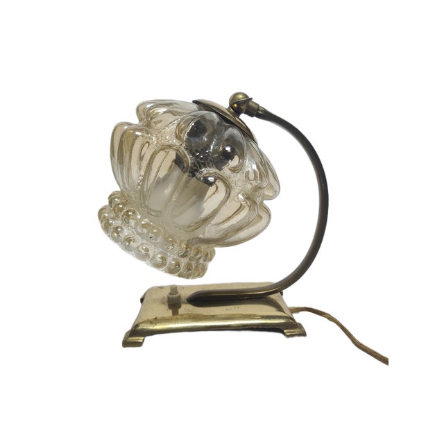 Art Deco Bedside Lamp, Belgium, 1950s, in Very Good conditions. Designed 1950 to 1959 European Plug (up to 250V).The...