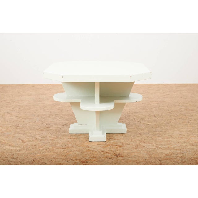 Wood Art Deco Side Table in Wood with Compartments and Shelves For Sale - Image 7 of 15