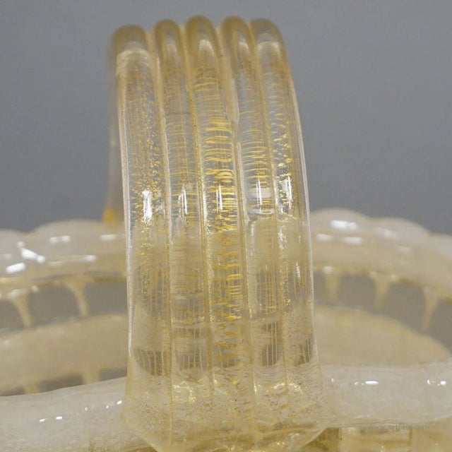 Ercole Barovier for Barovier & Toso Attr. Glass Basket Circa 1940ties For Sale - Image 9 of 10