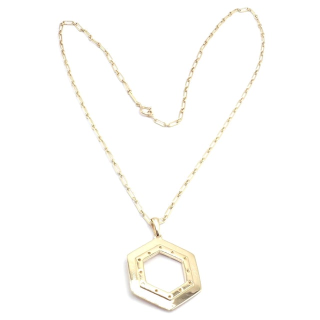 Contemporary Vintage Cartier Zodiac Yellow Gold Diamond Pendant Link Chain Necklace For Sale - Image 3 of 13
