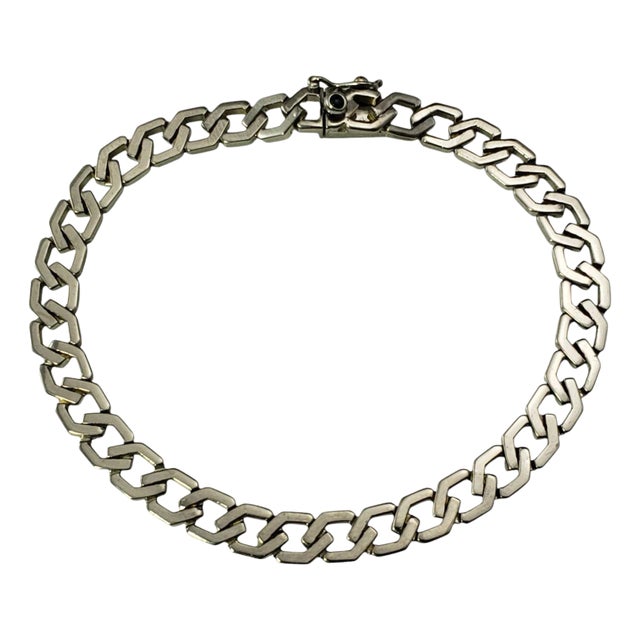 Late 20th Century Caplain St. Andre France 18k White Gold Link Bracelet For Sale