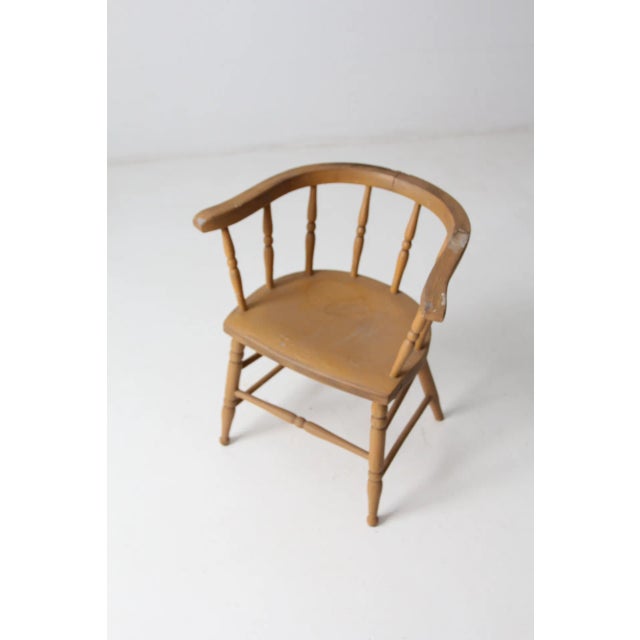 Brown Antique Captains Chair For Sale - Image 8 of 8