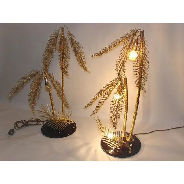 Gold Metal Table Lamps, 1960s, Set of 2 For Sale - Image 4 of 10
