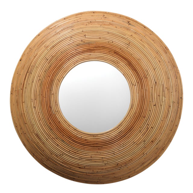 Jamie Young Koa Rattan Mirror For Sale - Image 4 of 4