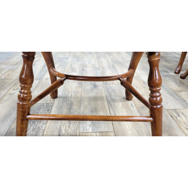 Vintage Windsor English Style Farmhouse Hoop Back Dining Arm Chairs