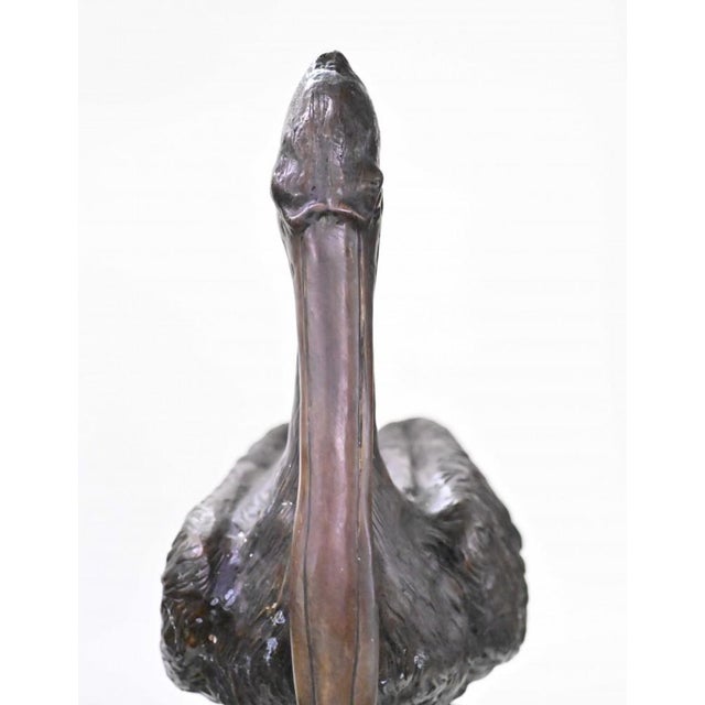 Large Bronze Pelicans Statues, Set of 2 For Sale - Image 13 of 14