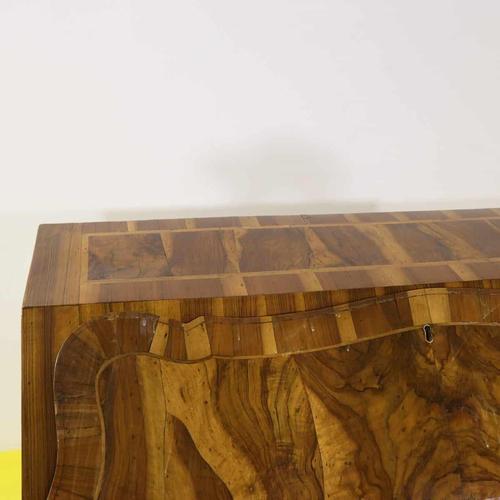 Wood Inlaid Wooden Secretaire with Four Drawers and Internal Compartments For Sale - Image 7 of 18