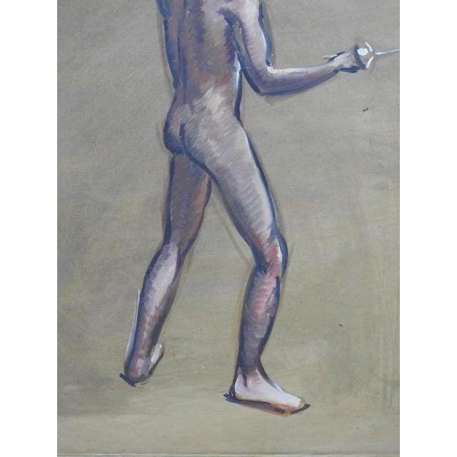 Green Robert Whitmore Double-Sided Oil Painting Male Against Green Background For Sale - Image 8 of 11