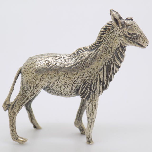 Italian Vintage Italian Handmade Genuine Silver 1950s Goat Figurine Miniature, Made in Florence (Firenze, Italy) For Sale - Image 3 of 8