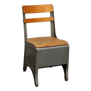 Vintage Cooper Center Child's School Chair With Cubby For Sale