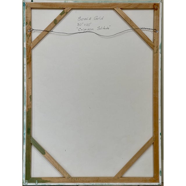 "Crimson Solitude" Original Oil Large Painting by Sonia Gold For Sale In Los Angeles - Image 6 of 11