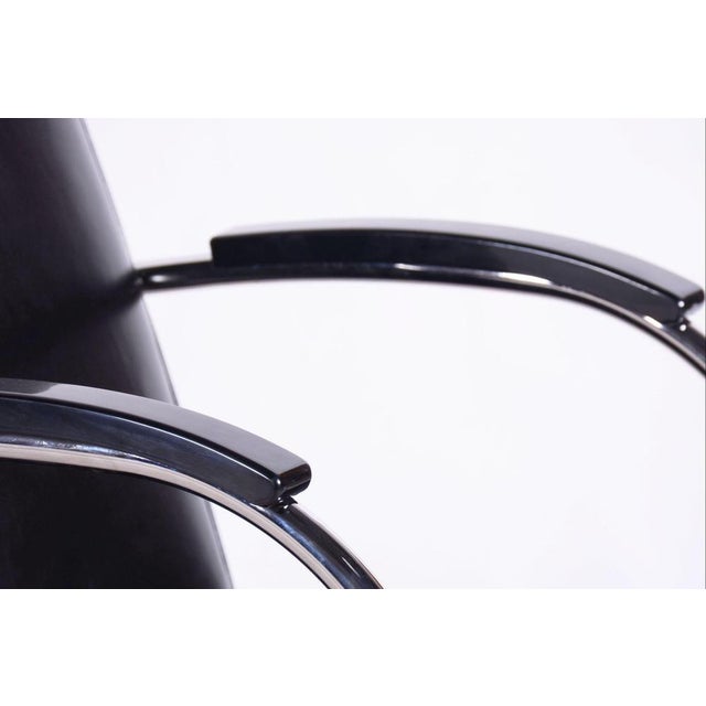 Black Bauhaus Lounge Chair in Leather from Mücke Melder, Czechia, 1930s For Sale - Image 8 of 12
